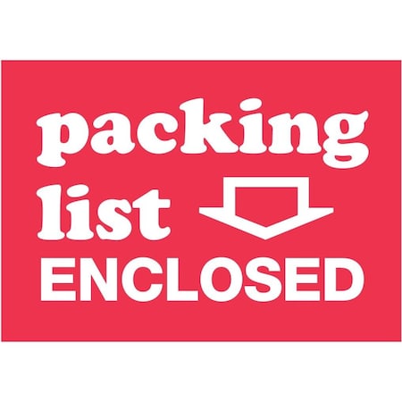 Decker Tape Products Label, DL1684, PACKING LIST ENCLOSED, 2" X 3" DL1684